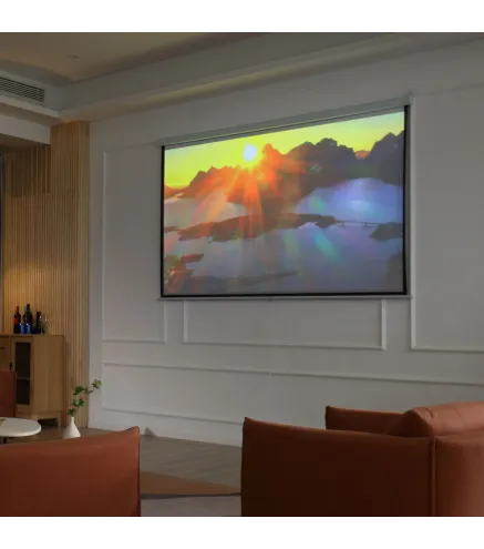 Pantalla de Proyector Manual 120 Pulgadas Formato 4:3/16:9 para Interior y Exterior 244x183 cm Blanco