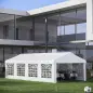 Carpa de Jardín 8x4 m Pérgola Cenador Pabellón Cochera Gazebo con 4 Paneles Laterales y 8 Ventanas para Fiestas Blanco