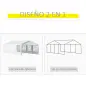Carpa de Jardín 8x4 m Pérgola Cenador Pabellón Cochera Gazebo con 4 Paneles Laterales y 8 Ventanas para Fiestas Blanco