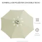 Sombrilla de Jardín Ø295x250 cm con Manivela Parasol Exterior con Mecanismo de Inclinación y Poste Desmontable Beige