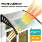 Marquesina para Puertas y Ventanas 103x96,5 cm con Paneles de Policarbonato Regleta de Aluminio Transparente