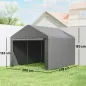Carpa de Jardín para Bicicletas con Marco de Metal Galvanizado Puerta con Cremallera Impermeable Anti-UV 2,4x2x2 m Gris