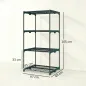 Soporte para Plantas de 4 Niveles Estantería para Plantas de Acero Estantes de Rejilla 67x49x105 cm Verde Oscuro