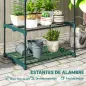 Soporte para Plantas de 4 Niveles Estantería para Plantas de Acero Estantes de Rejilla 67x49x105 cm Verde Oscuro