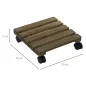 Pack de 2 Plataformas con Ruedas de Madera Soportes para Plantas Macetas Exterior Interior Carga 50 kg Marrón Oscuro