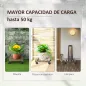 Pack de 2 Plataformas con Ruedas de Madera Soportes para Plantas Macetas Exterior Interior Carga 50 kg Marrón Oscuro