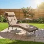 Tumbona Plegable de Jardín con Respaldo Ajustable en 7 Posiciones Cojín Cuerpo Entero y Cabeza 137x63,5x100,5 cm Marrón