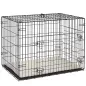 Jaula para Perros Plegable con Cojín Puertas Bandeja Extraíble y Marco de Alambre Metálico 75x48,5x53 cm Negro y Beige Jaula para Perros Plegable con Cojín Puertas Bandeja Extraíble y Marco de Alambre Metálico 75x48,5x53 cm Negro y Beige