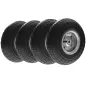 Juego de 4 Ruedas para Carretilla Neumáticos de Goma Ø255 x 75 mm Eje de 16 mm Carga 80 kg Negro