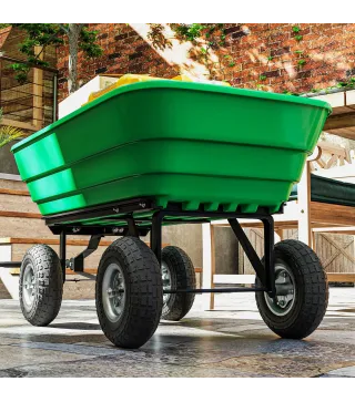 Juego de 4 Ruedas para Carretilla Neumáticos de Goma Ø255 x 75 mm Eje de 16 mm Carga 80 kg Negro