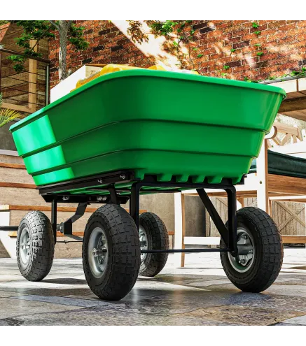 Juego de 4 Ruedas para Carretilla Neumáticos de Goma Ø255 x 75 mm Eje de 16 mm Carga 80 kg Negro