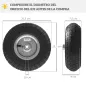 Juego de 4 Ruedas para Carretilla Neumáticos de Goma Ø255 x 75 mm Eje de 16 mm Carga 80 kg Negro