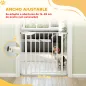 Barrera de Seguridad para Niños y Perros Ancho 76-82 cm Bloqueo Doble y Cierre Automático Apertura Dos Sentidos Blanco