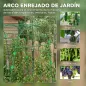 Enrejado de Pepino 206 cm Enrejado de Jardín de Arco para Plantas Trepadoras al Aire Libre con Marco de Acero Verde