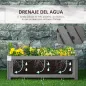 Jardinera de Madera Plegable Jardinera Elevada para Cultivos Verduras Flores en Patio Balcón Terraza 70x30x25 cm Gris