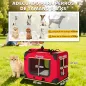 Transportín para Perros Plegable 60x41,5x41 cm con Ventanas de Malla Cojín Suave y 2 Asas para Mini Perros y Gatos Rojo
