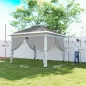 Carpa Plegable 3,3x3,3 m Pop-up Altura Ajustable Doble Techo Mosquiteras Extraíbles y Bolsa de Transporte Anti-UV Gris