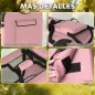 Transportín para Perros Plegable 60x41,5x41 cm con Ventanas de Malla Cojín Suave y 2 Asas para Mini Perros y Gatos Rosa