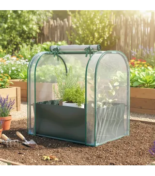 Mini Invernadero con Bolsa de Plantación Invernadero Pequeño Portátil para Interior y Exterior 68x50x70 cm Verde