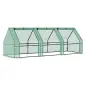 Invernadero de Exterior Invernadero de Jardín 270x90x90 cm Tipo Caseta con 3 Ventanas Marco de Acero y Cubierta de PE 140g/㎡ par