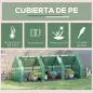 Invernadero de Exterior Invernadero de Jardín 270x90x90 cm Tipo Caseta con 3 Ventanas Marco de Acero y Cubierta de PE 140g/㎡ par