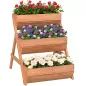 Jardinera de Madera de 3 Niveles Jardinera Elevada Exterior con Orificios de Drenaje 65x75x76 cm Marrón Jardinera de Madera de 3 Niveles Jardinera Elevada Exterior con Orificios de Drenaje 65x75x76 cm Marrón