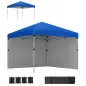 Carpa Plegable Pop-up 3x3 m con 2 Paredes Laterales Anti-UV Altura Ajustable Sacos de Arena y Bolsa de Transporte Azul Carpa Plegable Pop-up 3x3 m con 2 Paredes Laterales Anti-UV Altura Ajustable Sacos de Arena y Bolsa de Transporte Azul