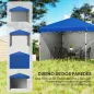 Carpa Plegable Pop-up 3x3 m con 2 Paredes Laterales Anti-UV Altura Ajustable Sacos de Arena y Bolsa de Transporte Azul