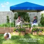 Carpa Plegable Pop-up 3x3 m con 2 Paredes Laterales Anti-UV Altura Ajustable Sacos de Arena y Bolsa de Transporte Azul