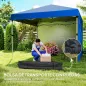 Carpa Plegable Pop-up 3x3 m con 2 Paredes Laterales Anti-UV Altura Ajustable Sacos de Arena y Bolsa de Transporte Azul