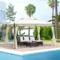 Cenador de Jardín 4x3m Pabellón con Techo Doble Transpirable y 4 Cortinas Laterales Extraíbles Carpa de Acero Anti-UV Gazebo par Cenador de Jardín 4x3m Pabellón con Techo Doble Transpirable y 4 Cortinas Laterales Extraíbles Carpa de Acero Anti-UV Gazebo par