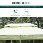 Cenador de Jardín 4x3m Pabellón con Techo Doble Transpirable y 4 Cortinas Laterales Extraíbles Carpa de Acero Anti-UV Gazebo par