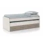 ARES PLUS Cama doble + 2 cajones con somier (colchones 190x90 - 180x90) Bl.Alpes/Basalto