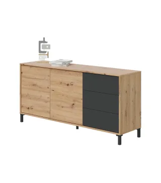 URBAN PLUS Aparador 2p + 3c R.Nodi/Gris Antracita | Muebles kit