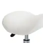 Taburete con Ruedas Taburete Giratoria con Altura Ajustable Taburete Cosmetica Dentista Peluqueria 52x53x49-61 cm Blanco
