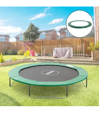 Cubierta de Protección Acolchada para Cama Elástica Borde de Seguridad para Trampolines con Diámetro Ø244 cm Verde