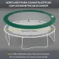 Cubierta de Protección Acolchada para Cama Elástica Borde de Seguridad para Trampolines con Diámetro Ø244 cm Verde