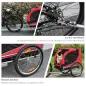 Remolque Bicicleta Perros Mascota 1 Bandera 8 Reflectores Remolque Bici 130x73x90 cm Rojo Negro
