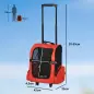 Transportín 2 en 1 para Mascotas Mochila o Carrito de Viaje para Perro y Gato con 2 Ruedas con Asa retráctil de Aluminio y Bolsi