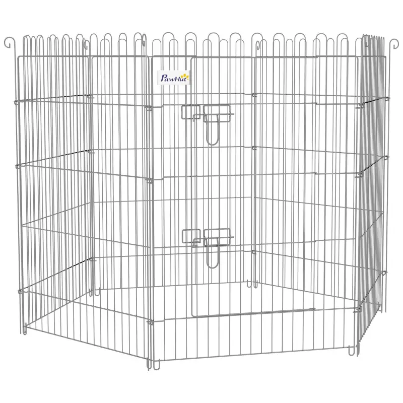 Vallas para Perros Plegables de 8 Piezas 63x91 cm con 1 Puerta y Marco de Acero para Jardín Patio Plata