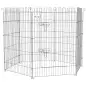 Vallas para Perros Plegables de 8 Piezas 63x91 cm con 1 Puerta y Marco de Acero para Jardín Patio Plata Vallas para Perros Plegables de 8 Piezas 63x91 cm con 1 Puerta y Marco de Acero para Jardín Patio Plata