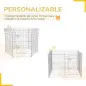 Vallas para Perros Plegables de 8 Piezas 63x91 cm con 1 Puerta y Marco de Acero para Jardín Patio Plata