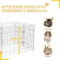 Vallas para Perros Plegables de 8 Piezas 63x91 cm con 1 Puerta y Marco de Acero para Jardín Patio Plata
