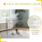 Vallas para Perros Plegables de 8 Piezas 63x91 cm con 1 Puerta y Marco de Acero para Jardín Patio Plata