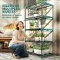 Soporte para Plantas de 5 Niveles Estantería para Plantas de Acero Estantes de Rejilla 67x49x138 cm Verde Oscuro