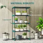 Soporte para Plantas de 5 Niveles Estantería para Plantas de Acero Estantes de Rejilla 67x49x138 cm Verde Oscuro