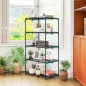Soporte para Plantas de 5 Niveles Estantería para Plantas de Acero Estantes de Rejilla 67x49x138 cm Verde Oscuro