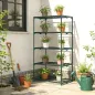 Soporte para Plantas de 5 Niveles Estantería para Plantas de Acero Estantes de Rejilla 67x49x138 cm Verde Oscuro
