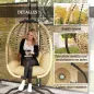 Silla Colgante con Soporte Cesta Plegable Cojín y Reposacabezas para Interior y Exterior Carga 120 kg Beige