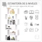 Estanteria Libreria 6 Estantes Madera Forma S 80x24x191 cm Estantes Color Blanco